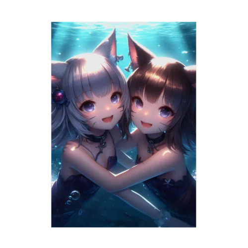 猫耳少女00080 Stickable Poster