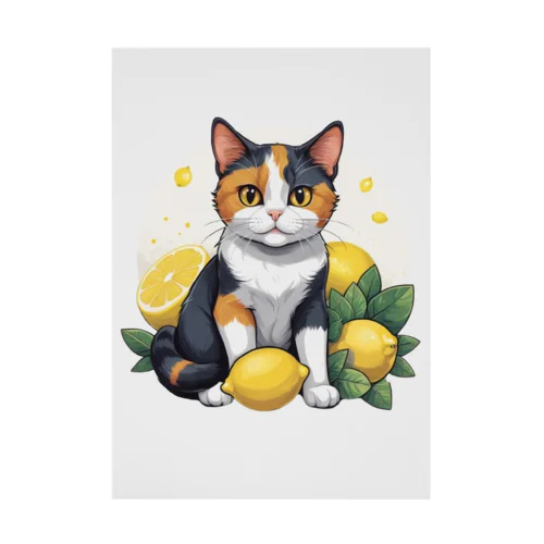 レモンと猫ちゃん 吸着ポスター
