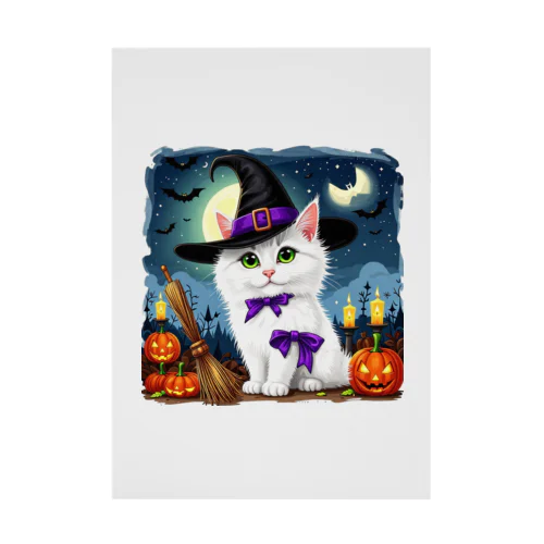 ハロウィンの 白猫さん Stickable Poster