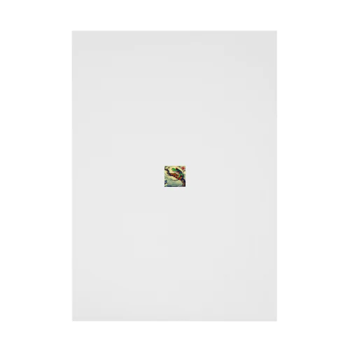 和風背景のアマガエル Stickable Poster