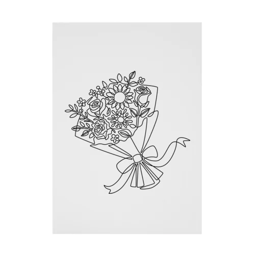 一筆書き：花束 Stickable Poster