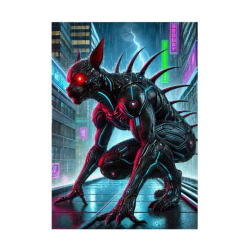 未知の動物 × サイバーパンク宇宙 Stickable Poster