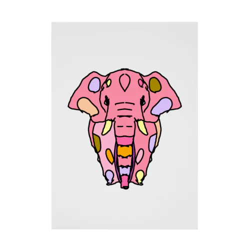 Elephant☆PINK　(ピンク色の象)　Full of vitality　(フル　オブ　バイタリティ) Stickable Poster