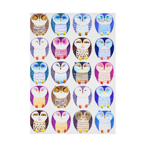 colorful owl Stickable Poster