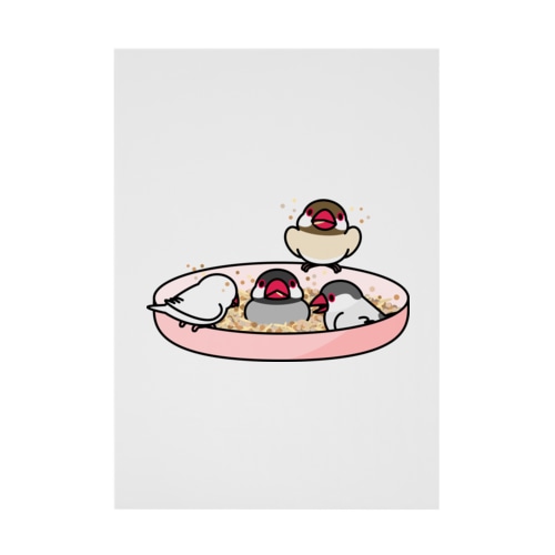 いつでもなかよし文鳥【まめるりはことり】 Stickable Poster