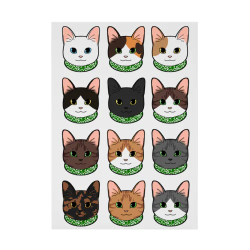 日本の猫たち Stickable Poster