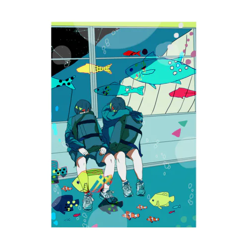 電車でうとうと Stickable Poster