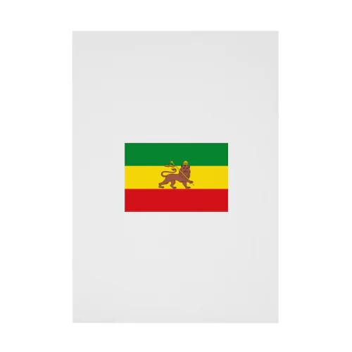RASTAFARI LION FLAG-エチオピア帝国の国旗- Tシャツ Stickable Poster