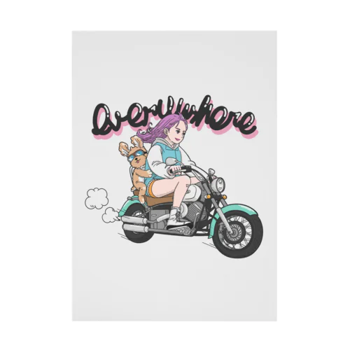 【girl】biker2 Stickable Poster