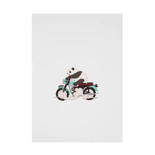 バイク乗りのパンダ Stickable Poster