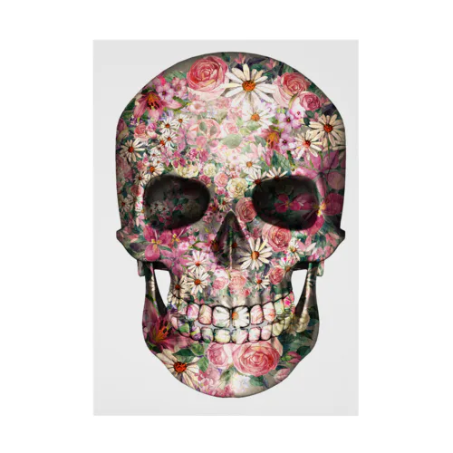 Flower Skull Stickable Poster