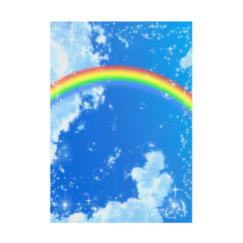 Rainbow&bubble Stickable Poster