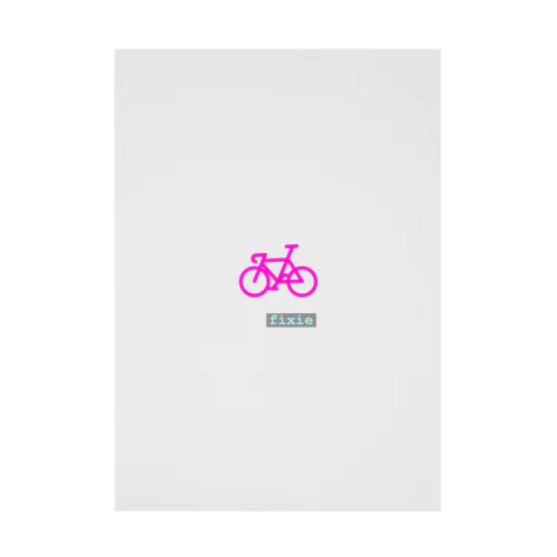 ピストバイク(シンプル)ピンク Stickable Poster