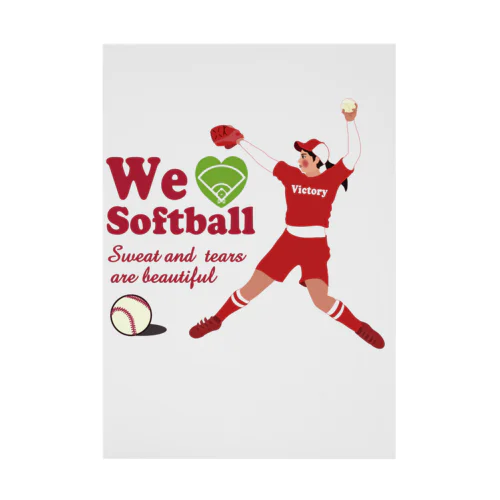 we love Softball Victory Stickable Poster