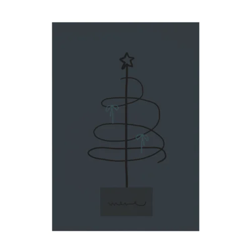 gray blue green Tree Stickable Poster