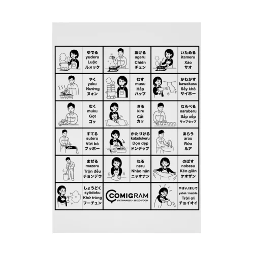 食品工場で使うベトナム語（黒） Stickable Poster