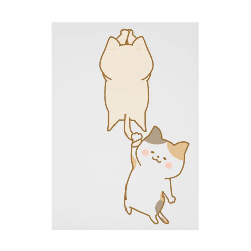 ぶら下がり猫さん Stickable Poster