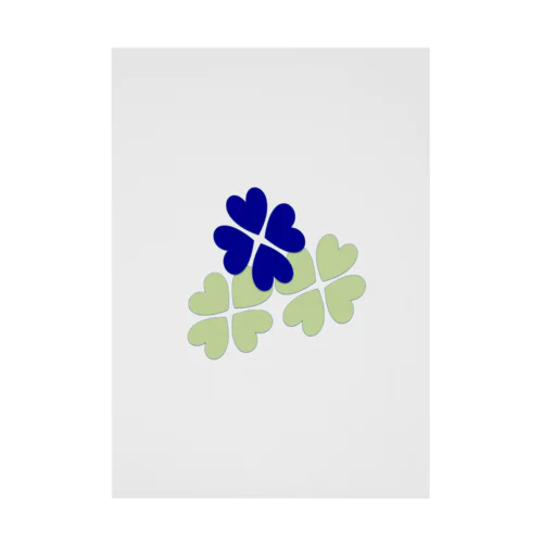 四葉（紺＆緑） Stickable Poster