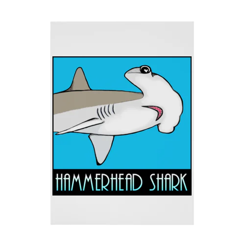 Hammerhead shark(撞木鮫) Stickable Poster