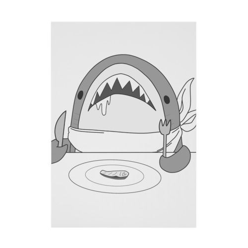 スペシャルごはんサメさん Stickable Poster