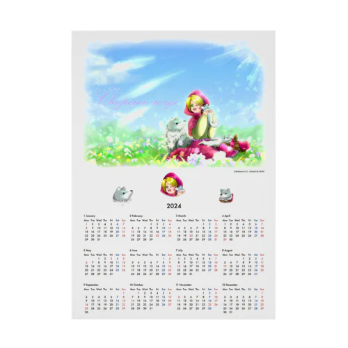 赤ずきんちゃんカレンダー 2024 Stickable Poster