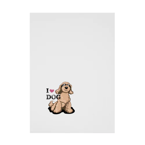 I LOVE DOG茶色のイケワン Stickable Poster