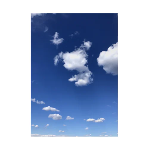青空　白い雲　ふんわり 吸着ポスター