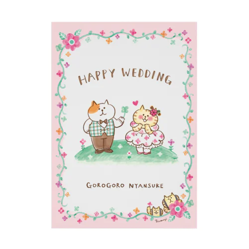 Happy Wedding(ピンク) Stickable Poster
