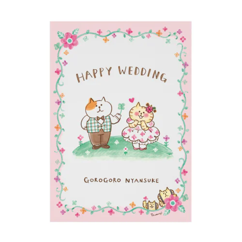 Happy Wedding(ピンク) 흡착 타포린