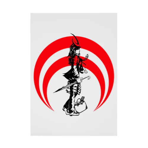 侍-RED Stickable Poster