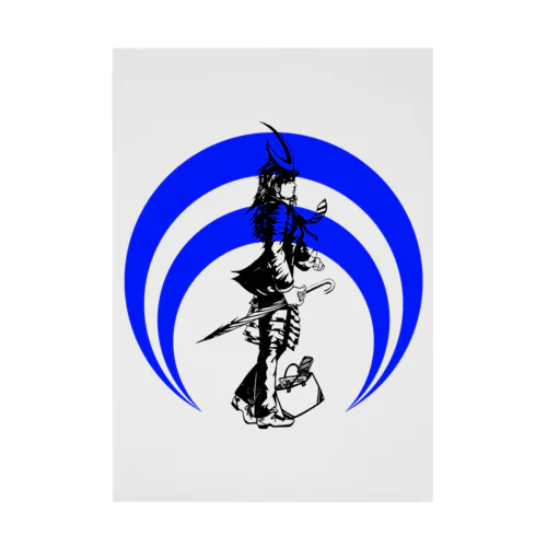 侍-BLUE Stickable Poster