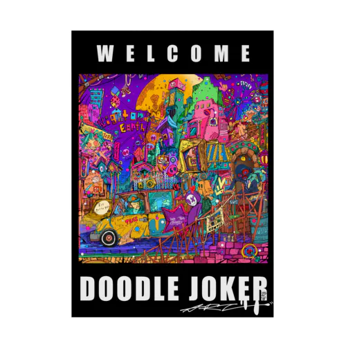 DOODLE TOWN Stickable Poster