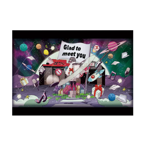 Glad to meet you オリジナルイラスト Stickable Poster