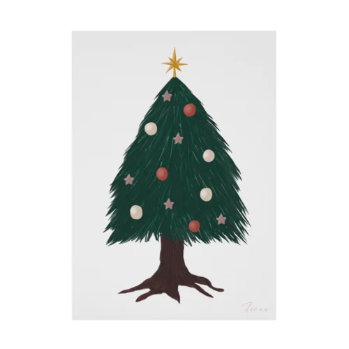 クリスマスツリー パターン1（ホワイトカラー） 흡착 타포린