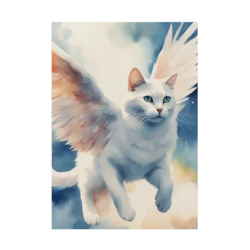 空飛ぶ天使猫 吸着ポスター