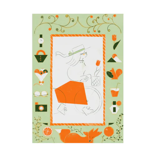 Colorful girlシリーズ_オレンジ Stickable Poster