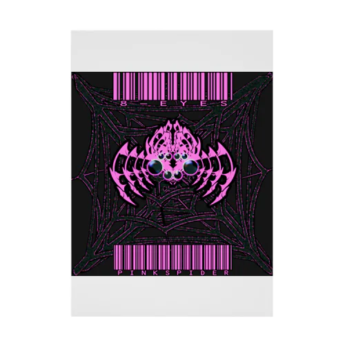 8-EYES PINKSPIDER BLK Stickable Poster