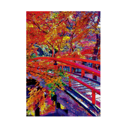 伊香保 河鹿橋の紅葉 Stickable Poster