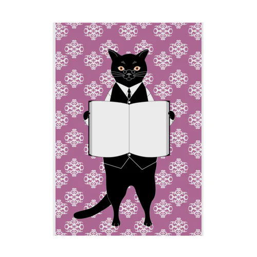 司書猫 黒猫 吸着ポスター