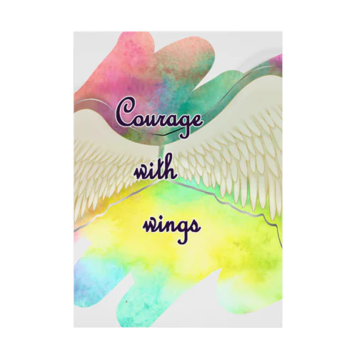勇気を翼に★天使の羽★癒しカラー Stickable Poster