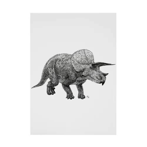 Triceratops(drawing) 吸着ポスター