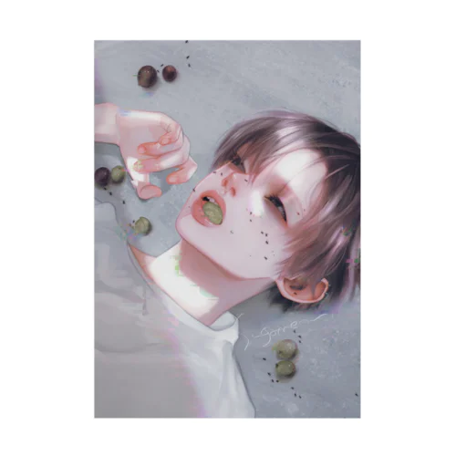 葡萄食べてるくん Stickable Poster