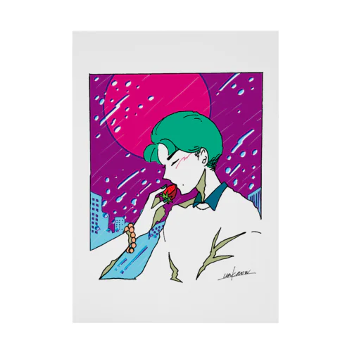 甘酸っぱい雨夜 Stickable Poster