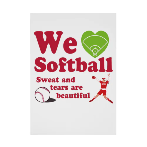 we love Softball Stickable Poster