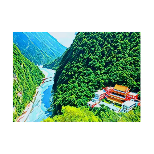 【ポスター】山奥の寺院 Stickable Poster