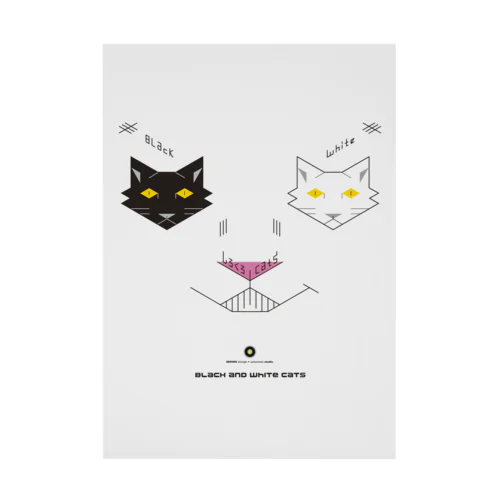 白黒猫ニヤリ2015 Stickable Poster