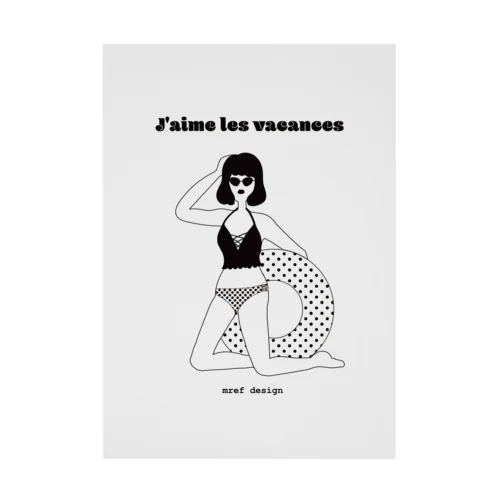 J'aime les vacances　 Stickable Poster