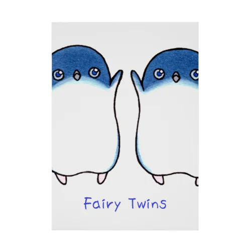 ふたごのフェアリーペンギン(ロゴあり) Stickable Poster