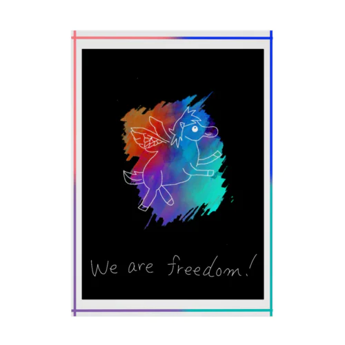 We are freedom! (Black) Stickable Poster