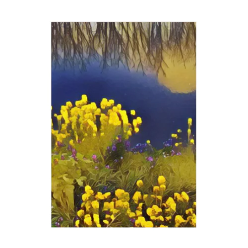 川と菜の花 Stickable Poster